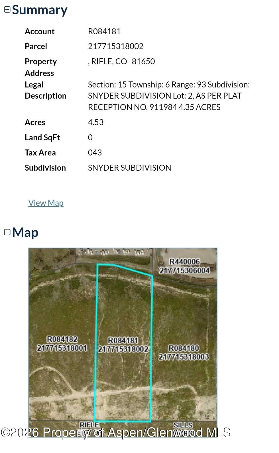 Rifle CO, Tbd Snyder Subdivision