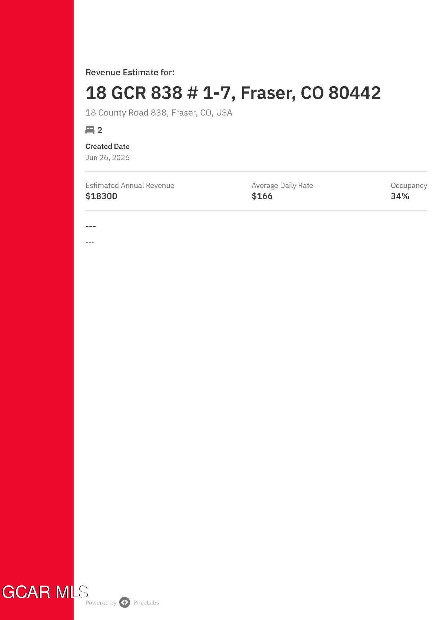 18 GCR 838 Fraser CO 80442