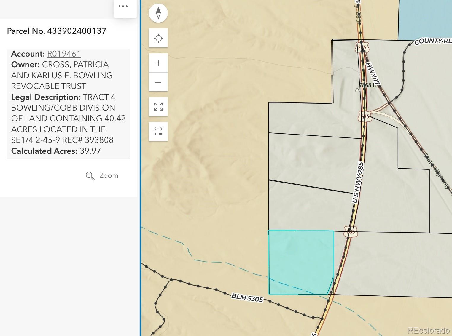 Tract 4 Bowling/cobb Division Of Land Saguache CO 81143