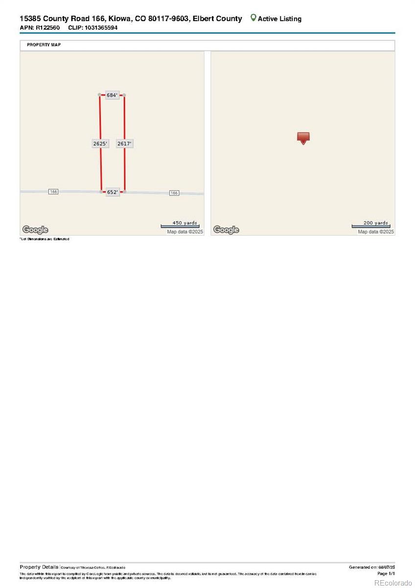 15385 County Road 166 Kiowa CO 80117