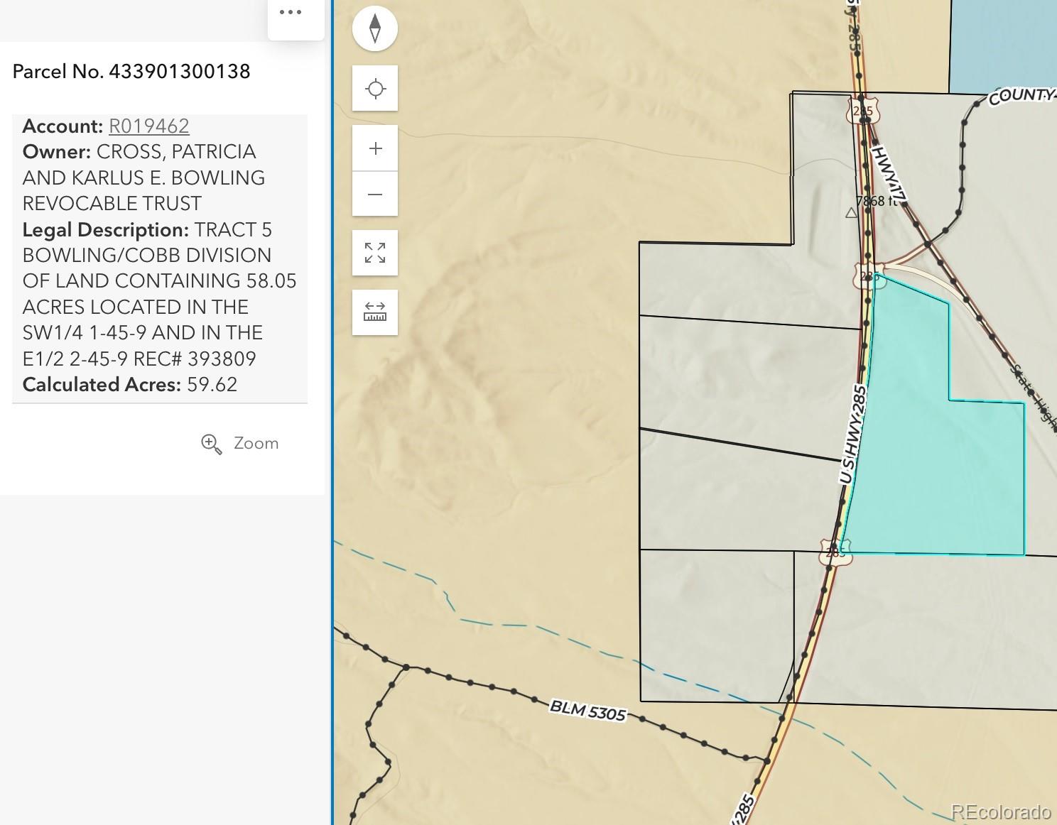 Tract 5 Bowling/cobb Division Of Land Saguache CO 80043