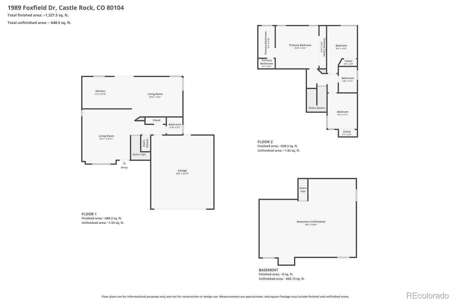 1989 Foxfield Drive Castle Rock CO 80104