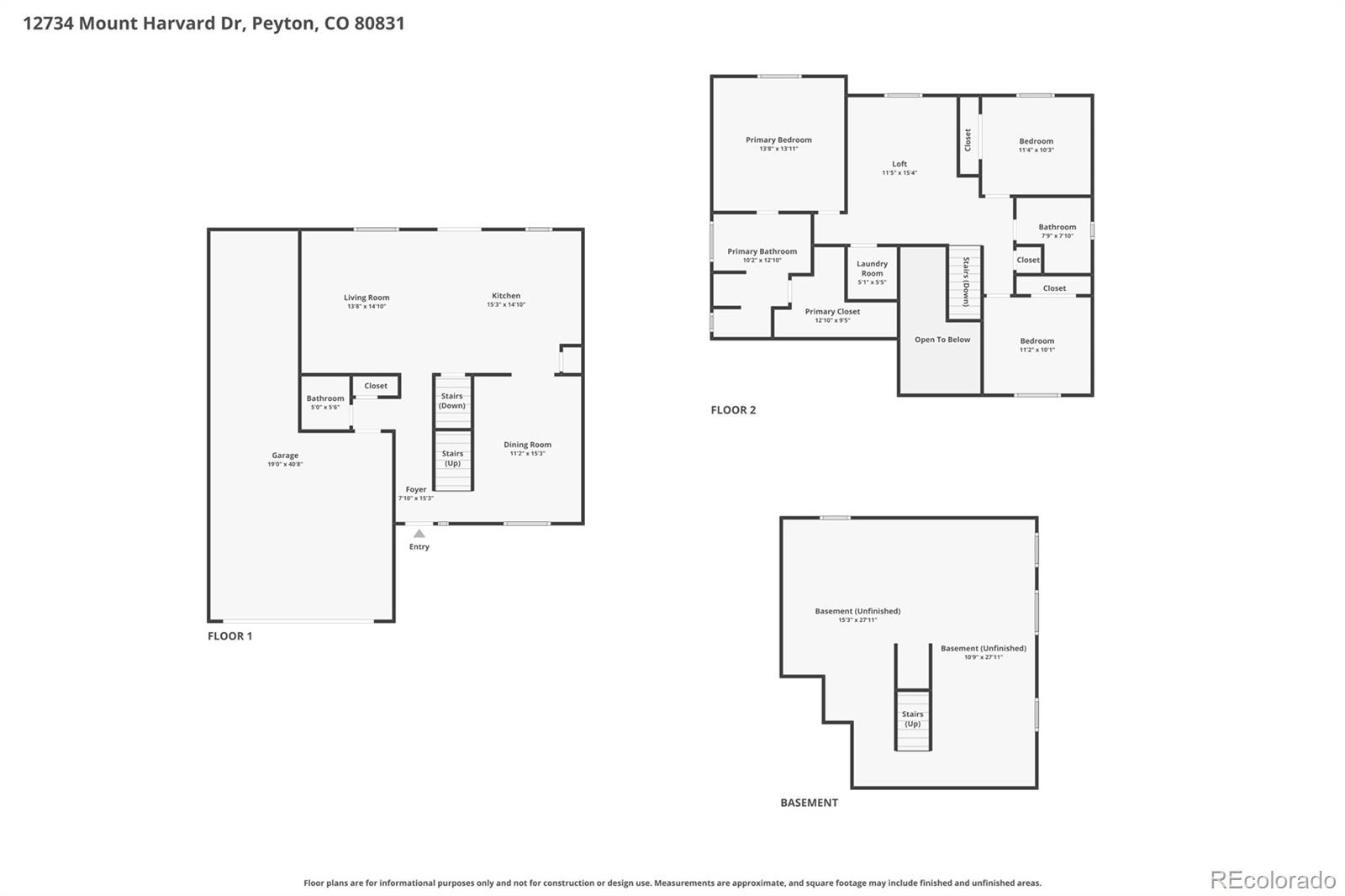 12734 Mt Harvard Drive Peyton CO 80831