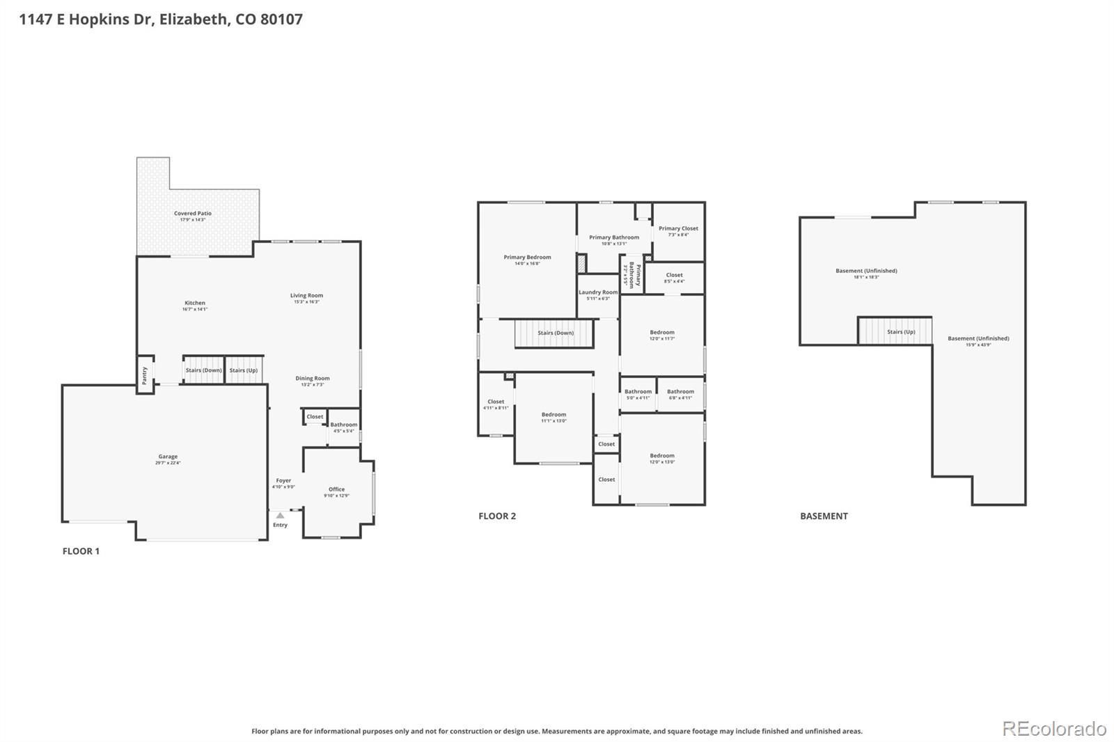 1147 E Hopkins Drive Elizabeth CO 80107