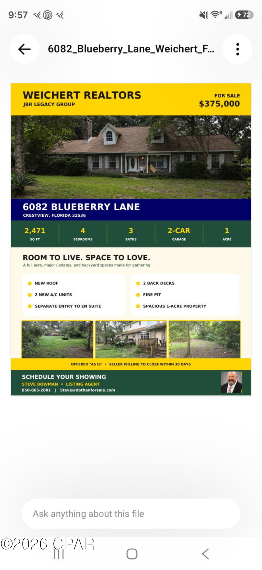 Crestview FL, 6082 Blueberry Lane