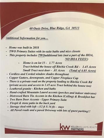 60 Oasis Drive Blue Ridge GA 30513