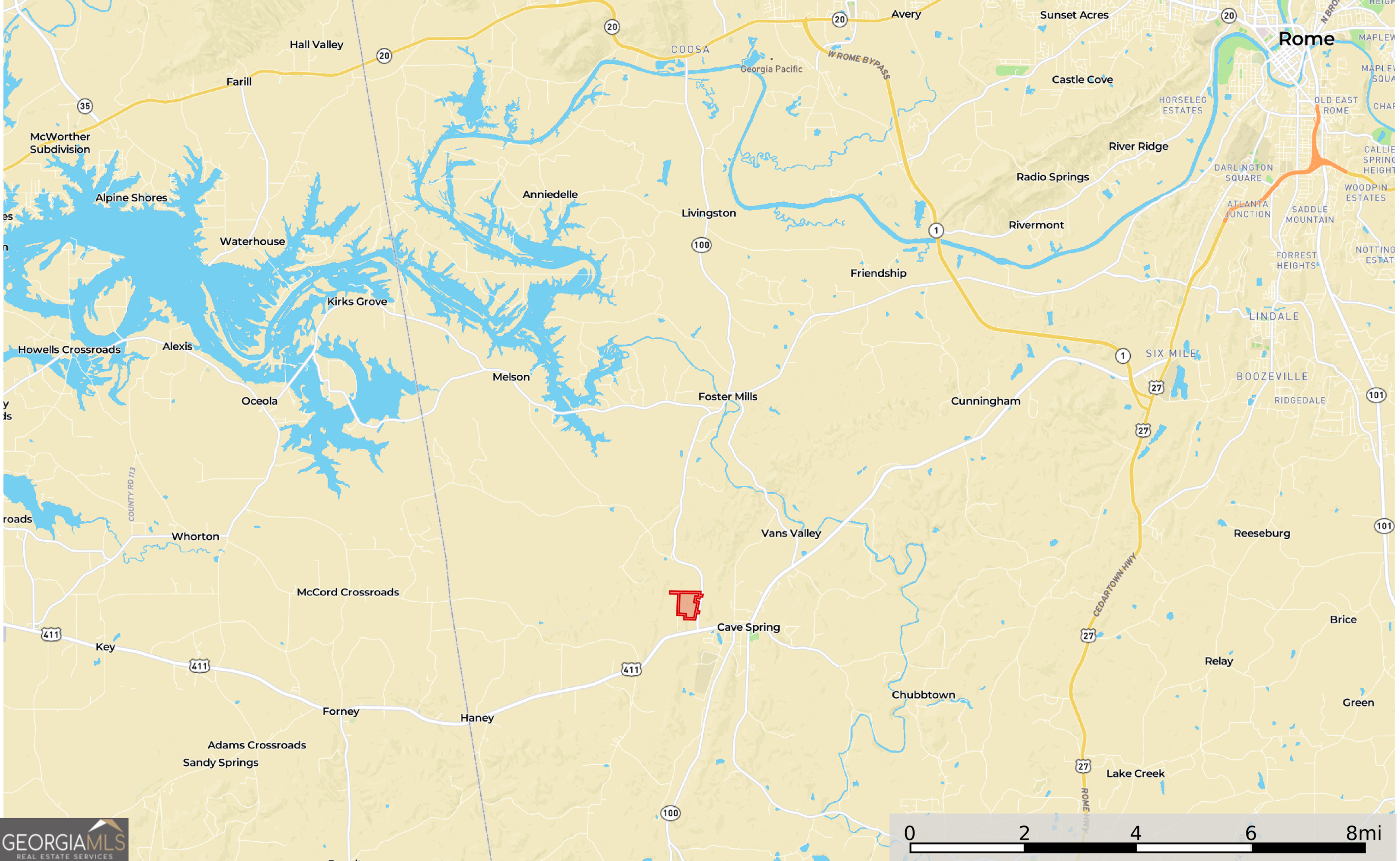 91 +/- Acres On Fosters Mill Road (GA Highway 100) Cave Spring GA 30124