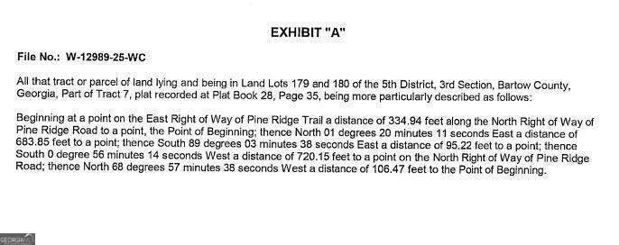 0 Pine Ridge Road White GA 30184