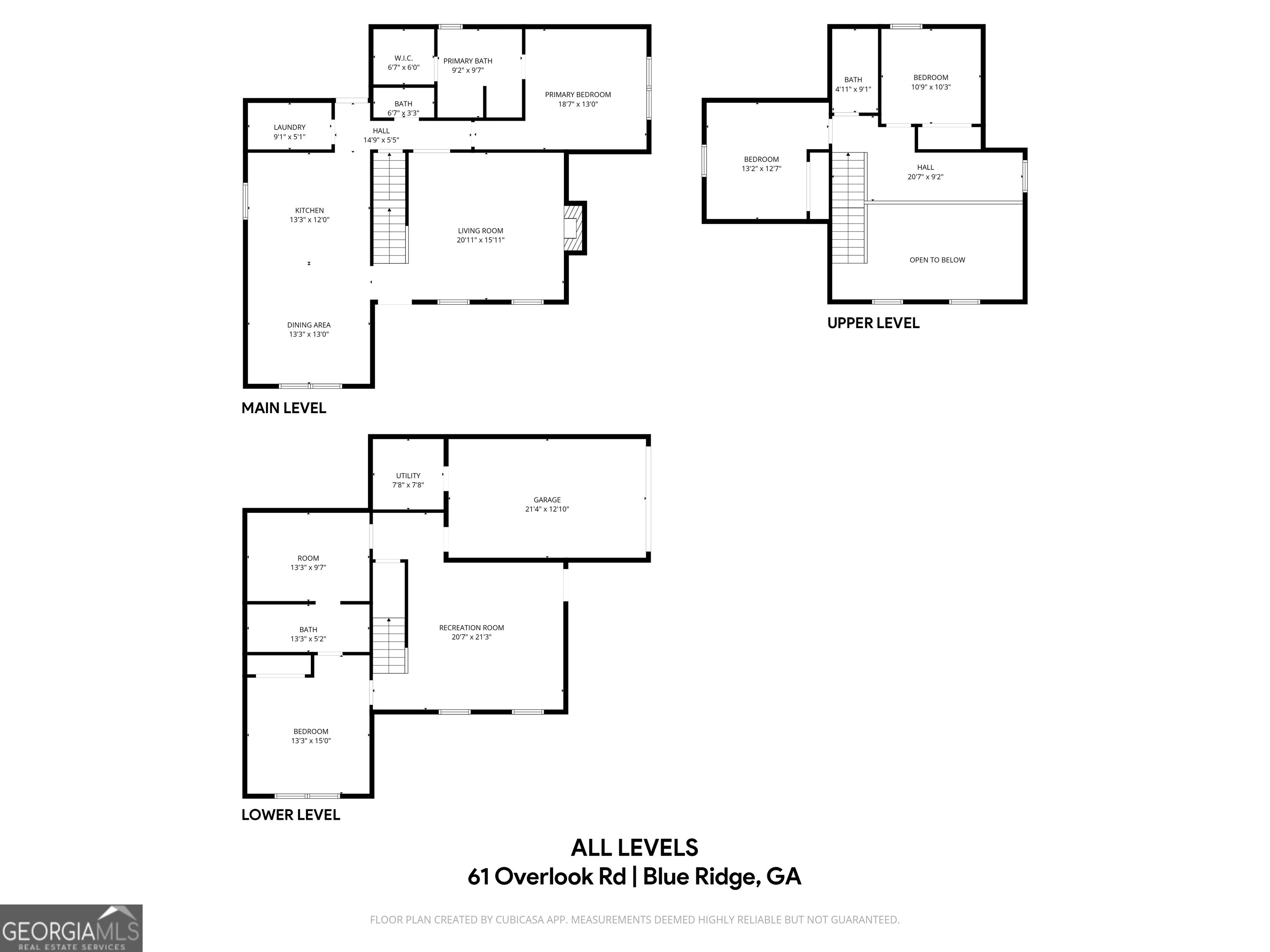 61 Overlook Road Blue Ridge GA 30513