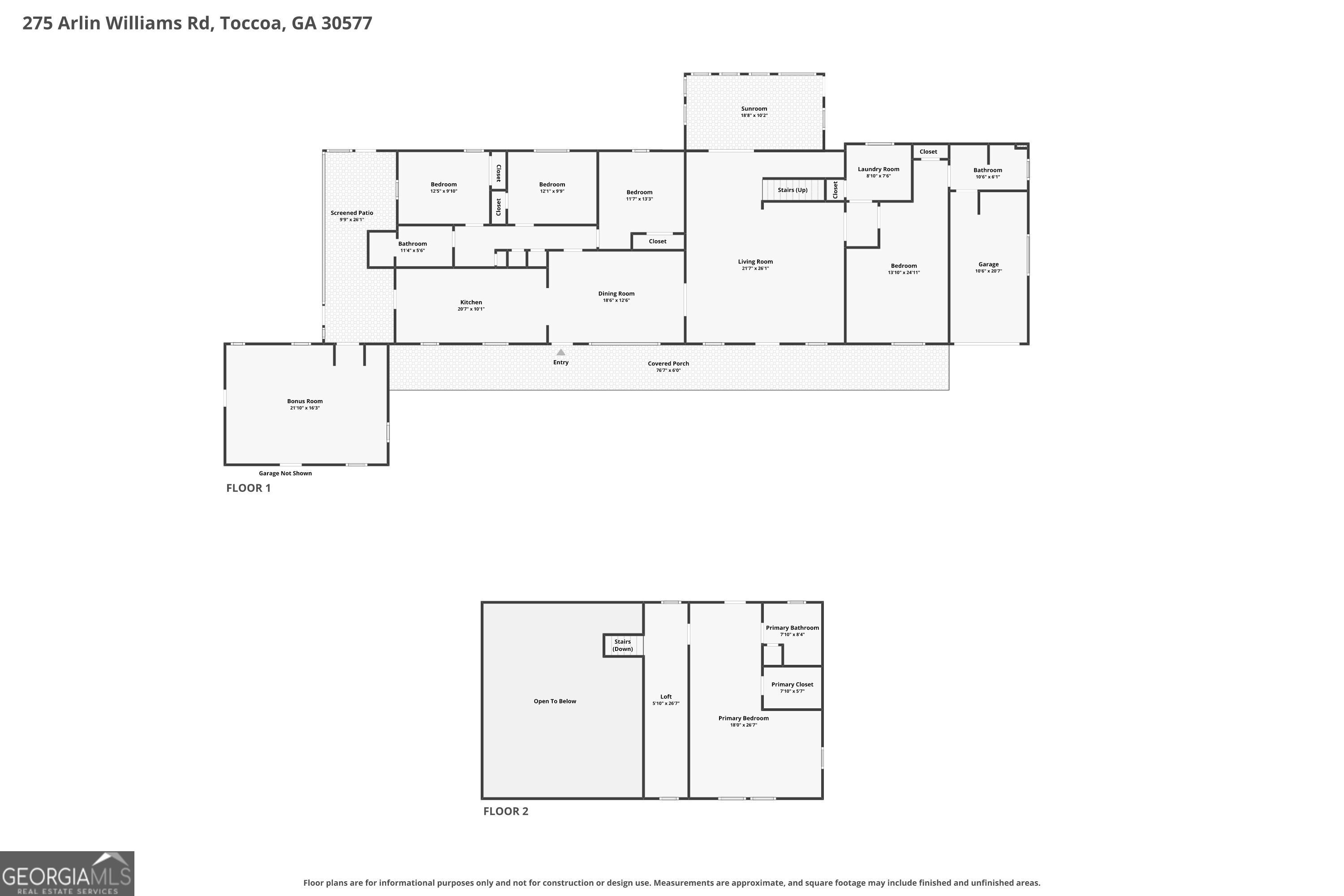 275 Arlin Williams Road Toccoa GA 30577