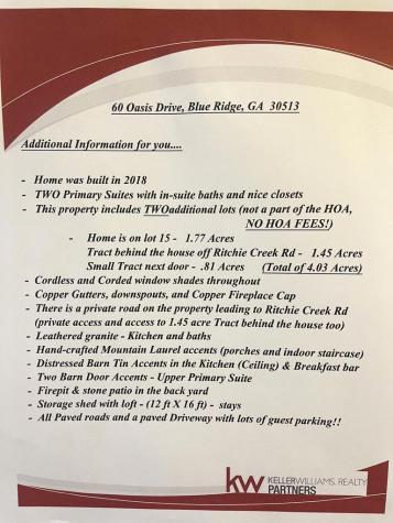 60 Oasis Drive Blue Ridge GA 30513