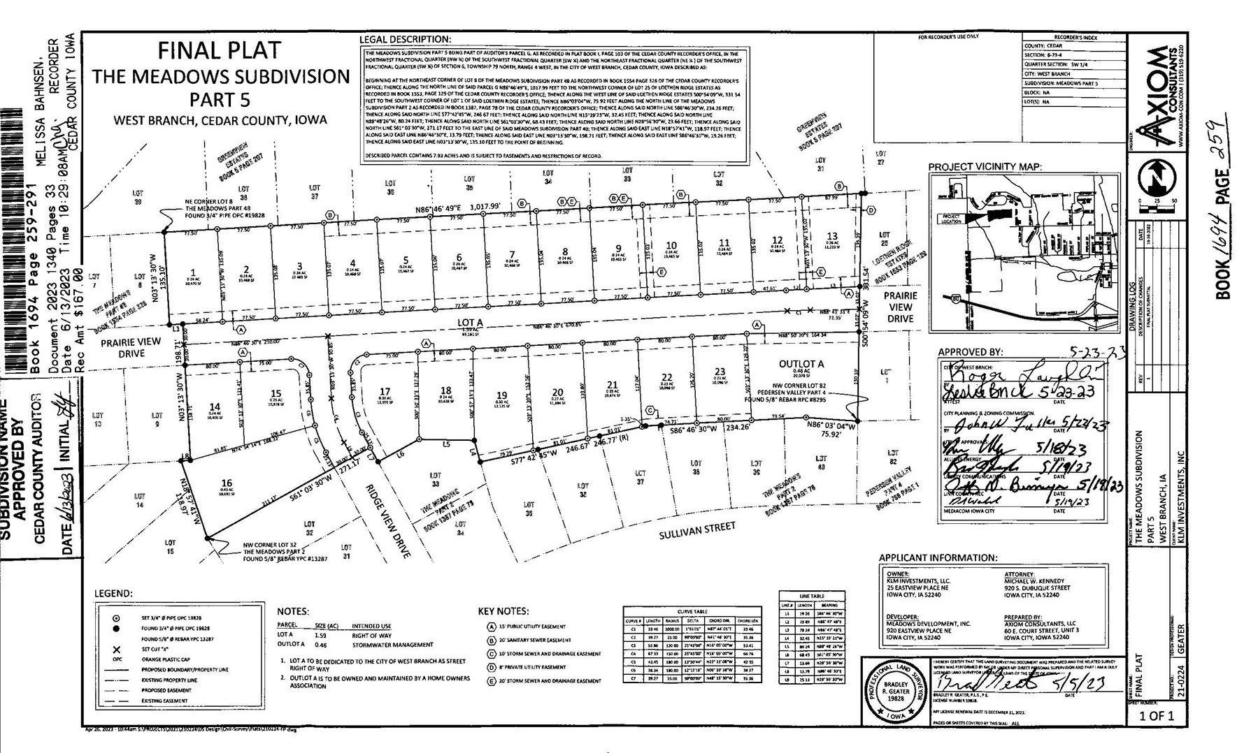 Lot 17 The Meadows Subdivision Part 5 West Branch IA 52358