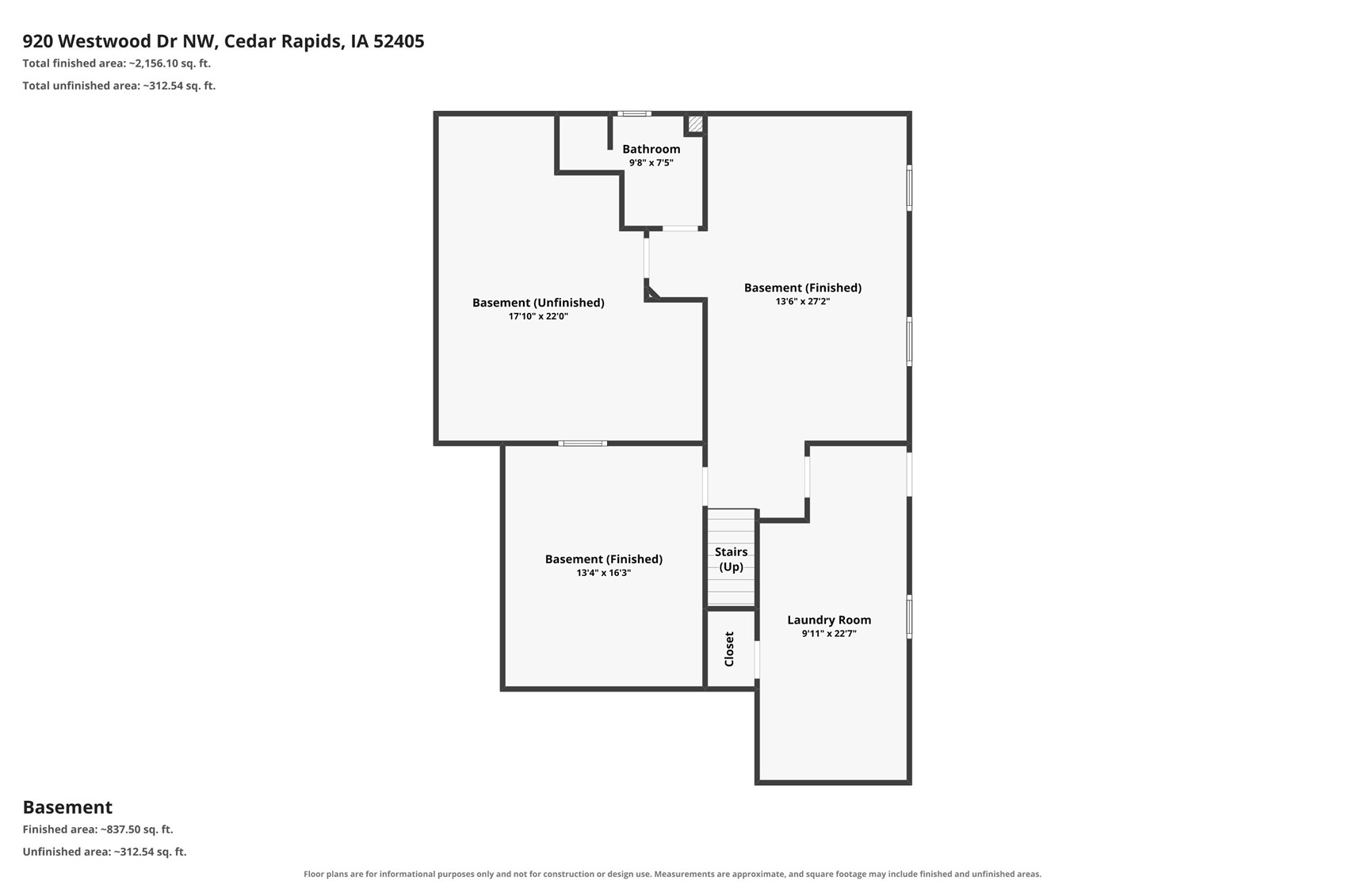 920 Westwood NW Cedar Rapids IA 52405