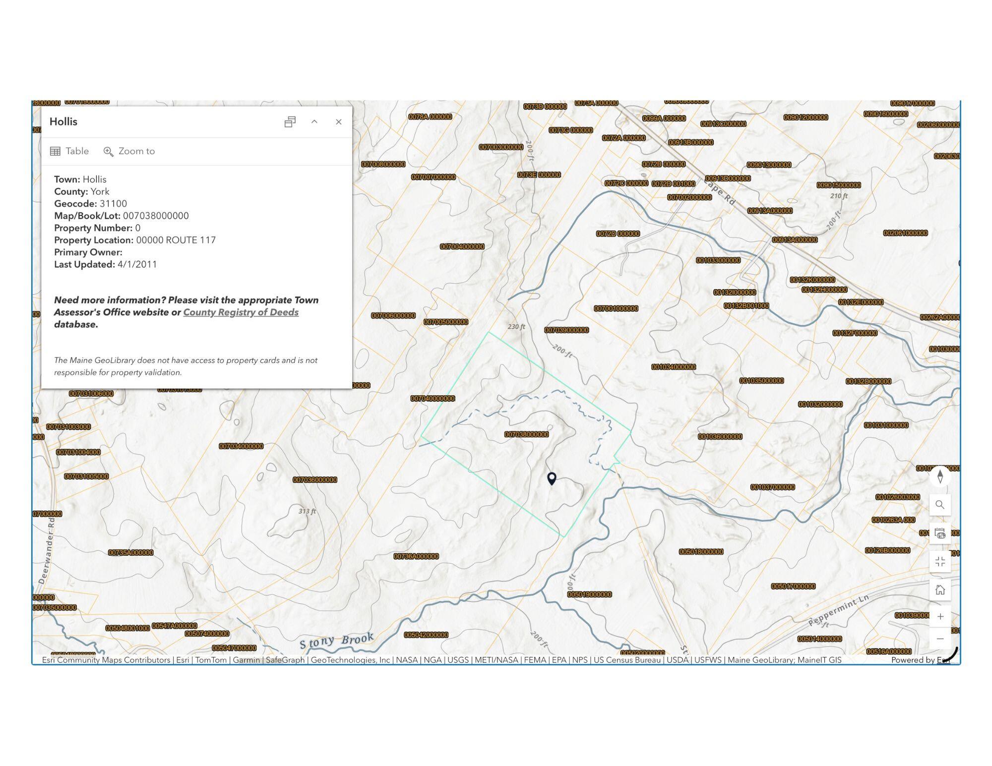 Map 007 Lot 038 Hollis ME 04042