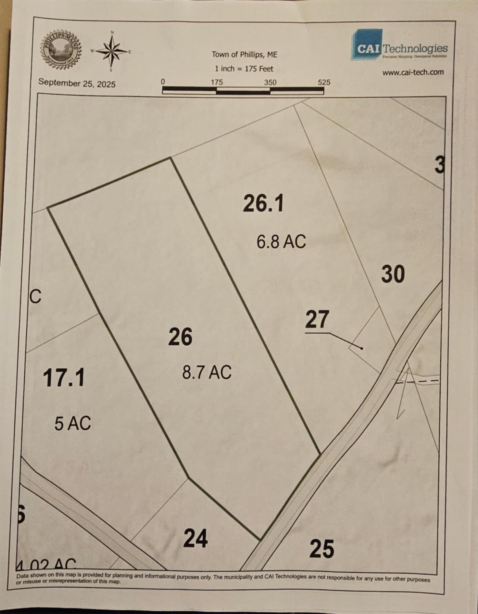 Map 5 Lot 26 & 26.1 Bray Hill Road Phillips ME 04966