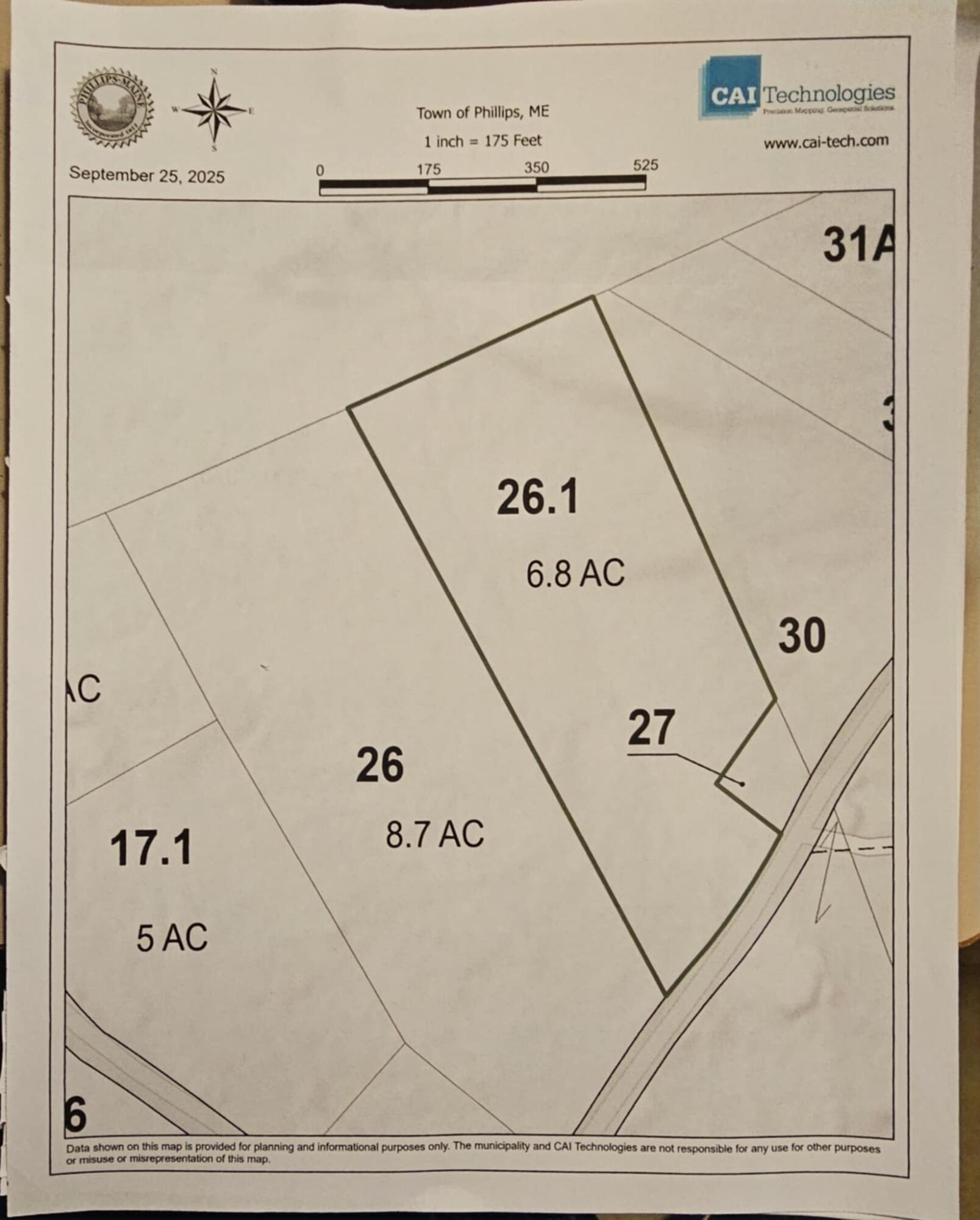 Map 5 Lot 26 & 26.1 Bray Hill Road Phillips ME 04966