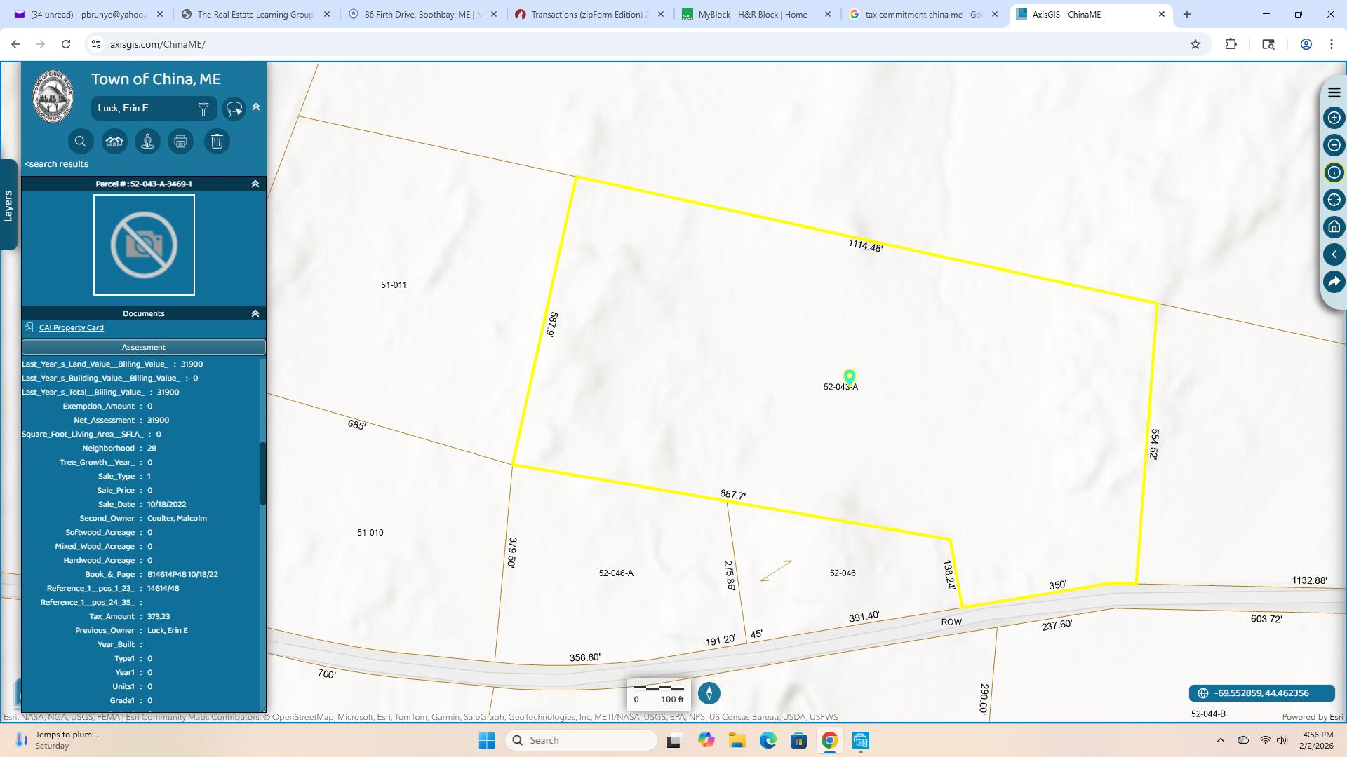 M52 L34a Stanley Hill Road China ME 04926