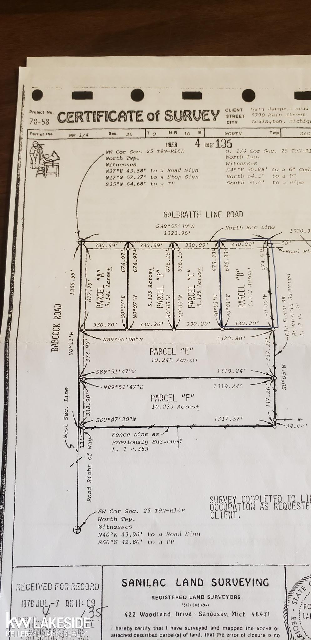 01 Babcock Road Lexington Village MI 48450