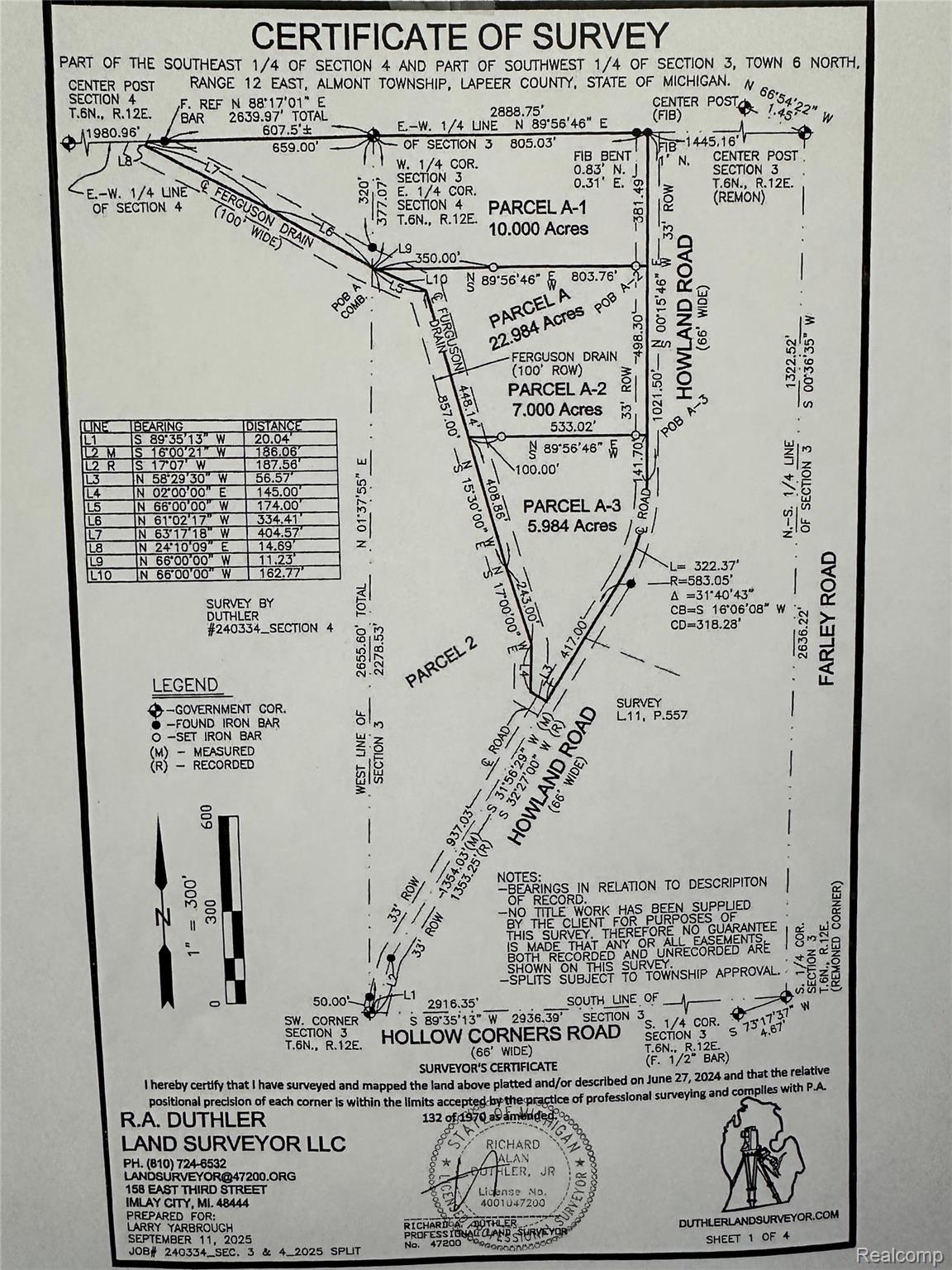 01 Howland Road Almont Township MI 48003