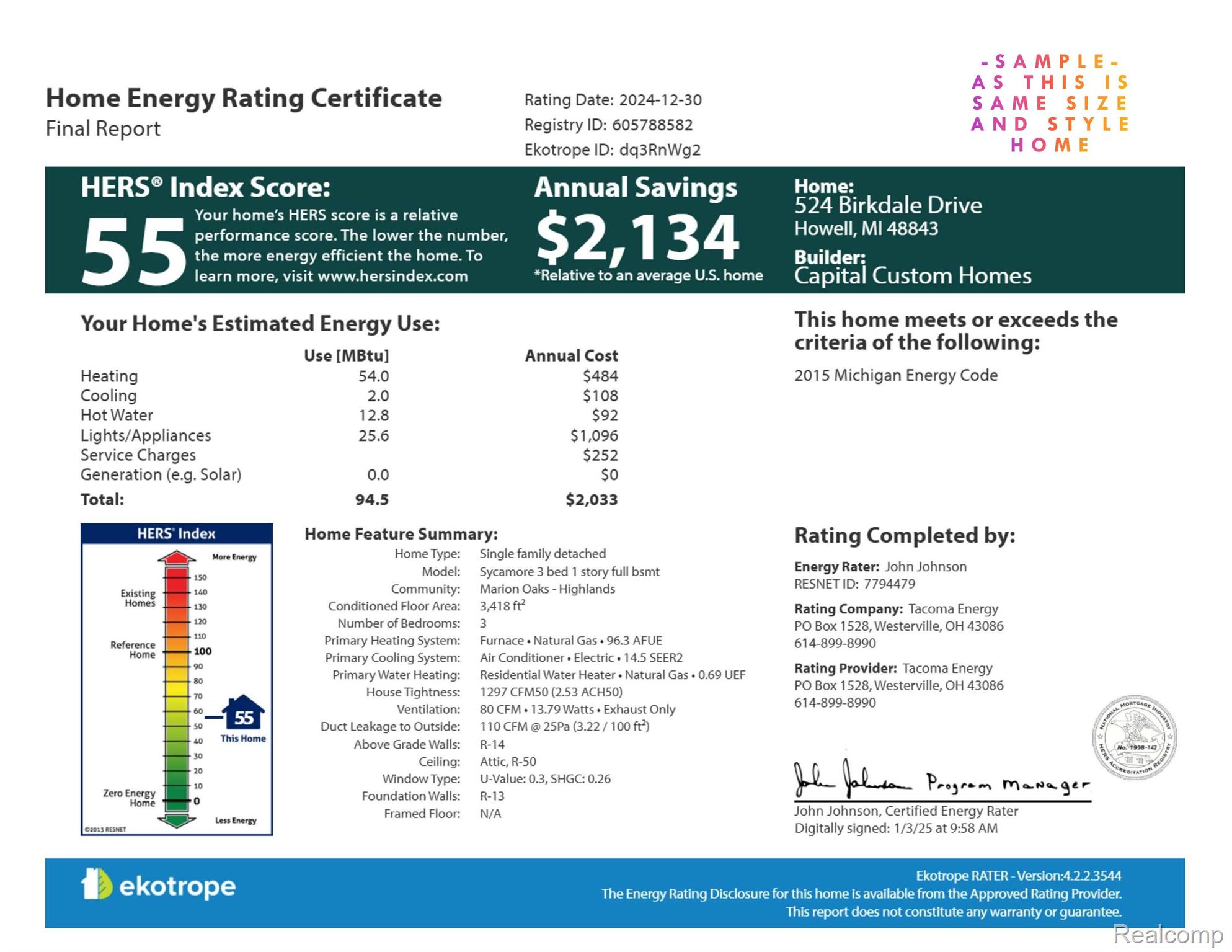 Moh 43 Birkdale Lane Marion Township MI 48843