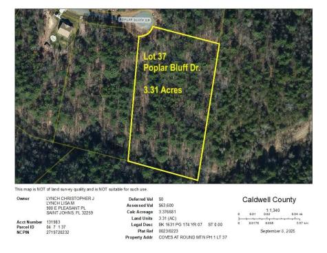 3.31 Acres, Lot 37 Poplar Bluff Drive SE Lenoir NC 28645