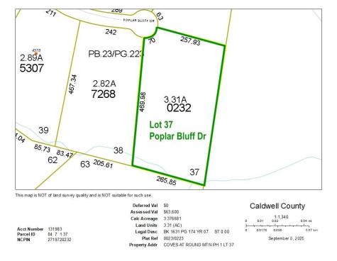3.31 Acres, Lot 37 Poplar Bluff Drive SE Lenoir NC 28645