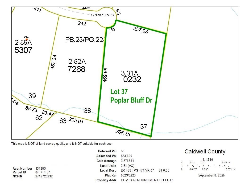 3.31 Acres, Lot 37 Poplar Bluff Drive SE Lenoir NC 28645