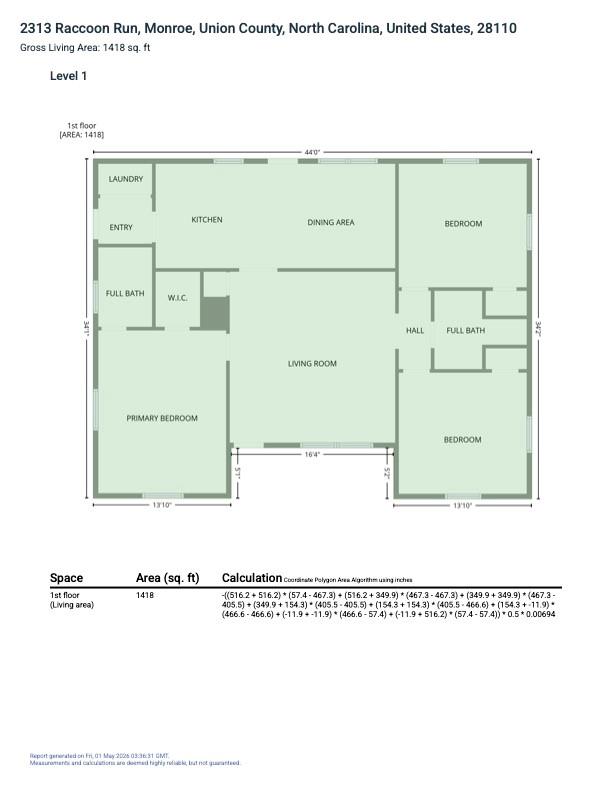 2313 Raccoon Run Monroe NC 28110