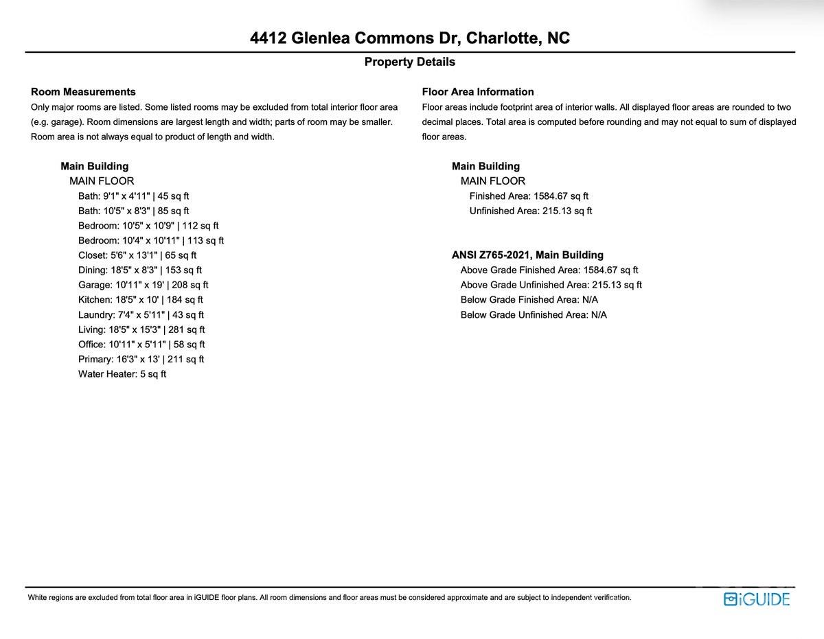 4412 Glenlea Commons Drive Charlotte NC 28216