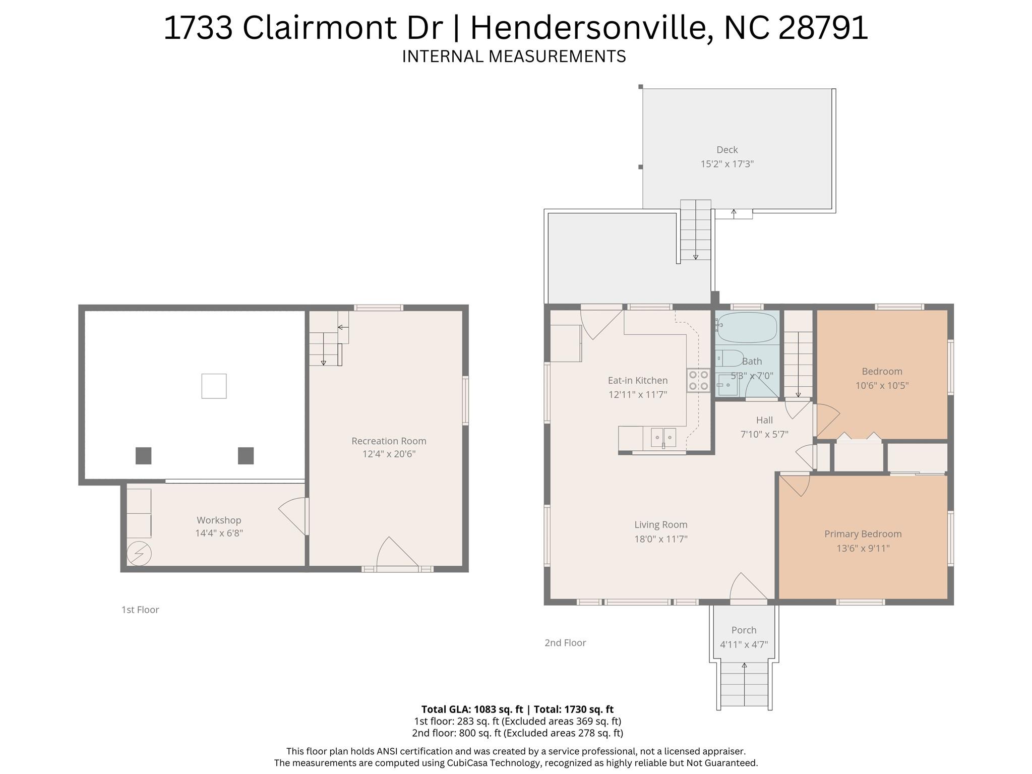 1733 Clairmont Drive Hendersonville NC 28791