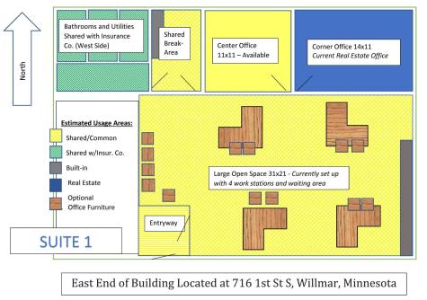 716 1st St. S, Suite 1 (East Side) Willmar MN 56201