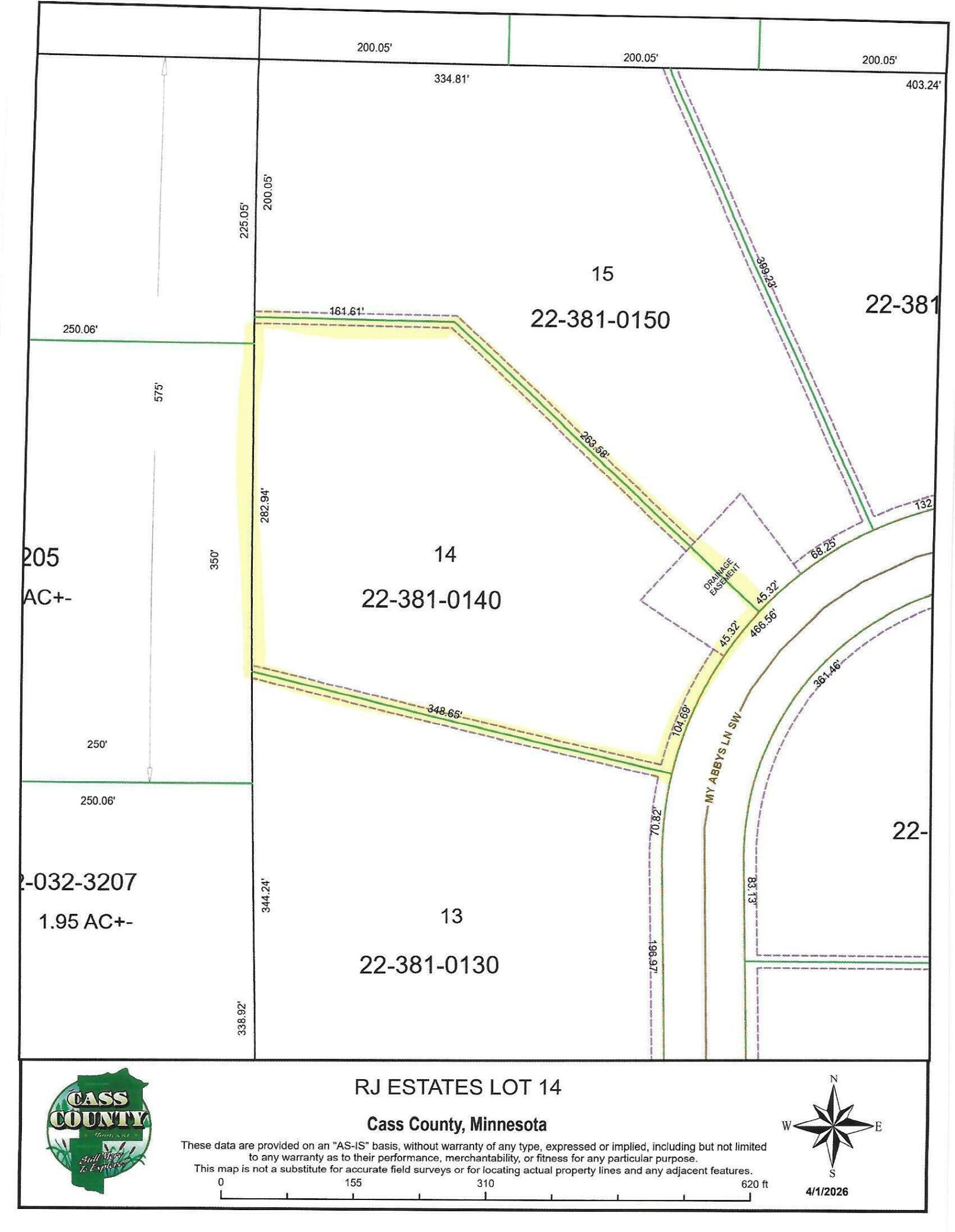 Tbd Lot 14 My Abbys Way Lane SW Pequot Lakes MN 56472