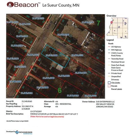 521 N 2nd Street Le Sueur MN 56058