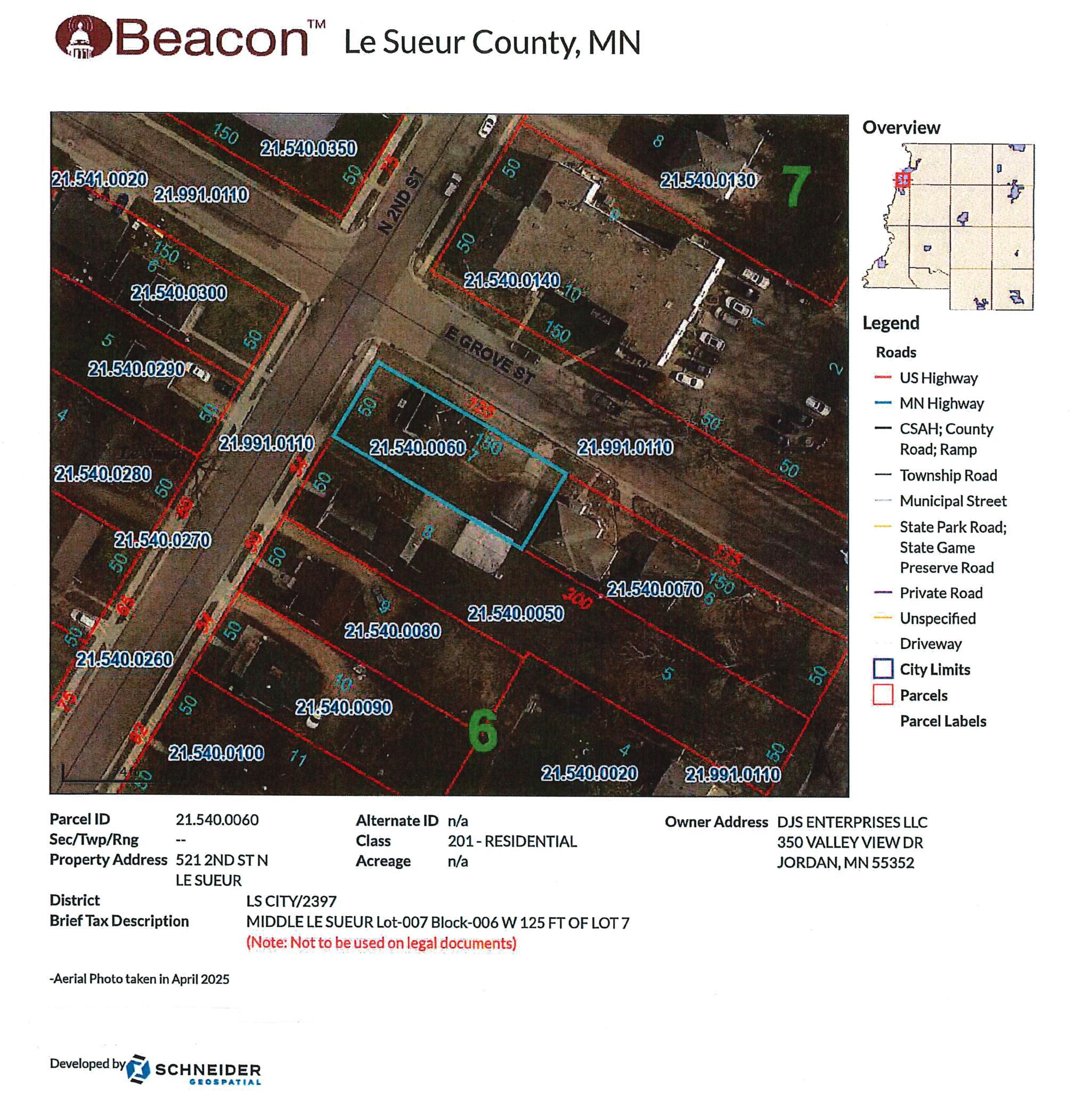 521 N 2nd Street Le Sueur MN 56058