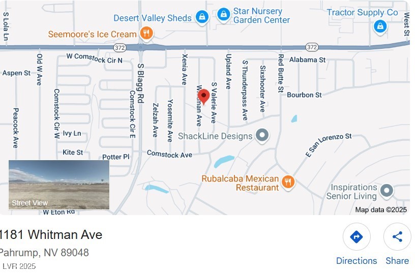 1181 South Whitman Avenue Pahrump NV 89048
