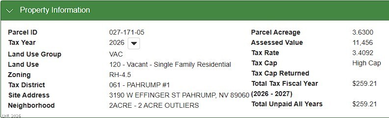 3190 West Effinger Street Pahrump NV 89060
