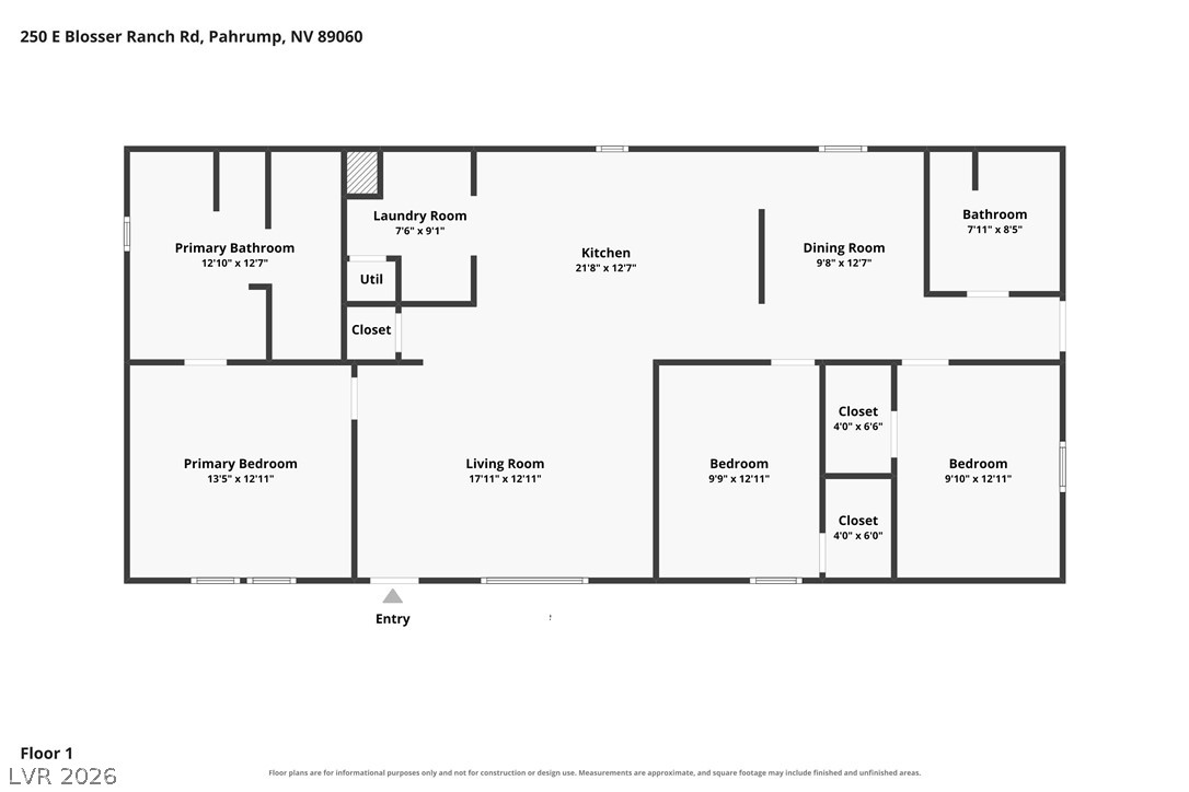 250 East Blosser Ranch Road Pahrump NV 89060