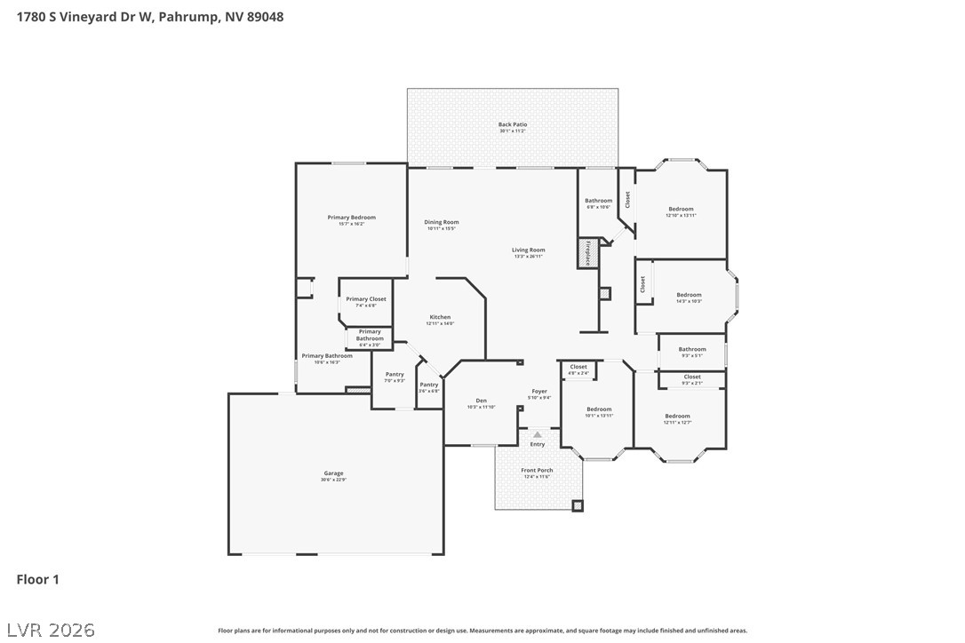 1780 South Vineyard Drive Pahrump NV 89048
