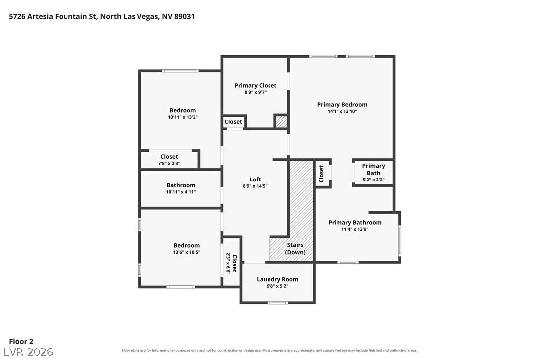 5726 Artesia Fountain Street North Las Vegas NV 89031