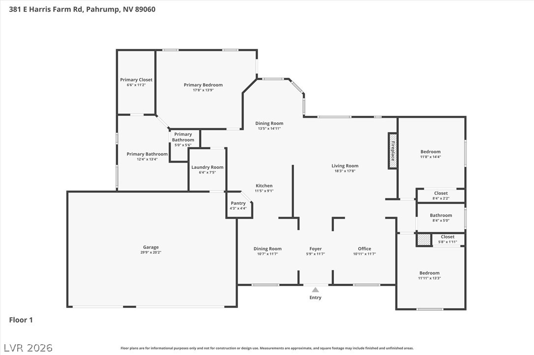 381 East Harris Farm Road Pahrump NV 89060
