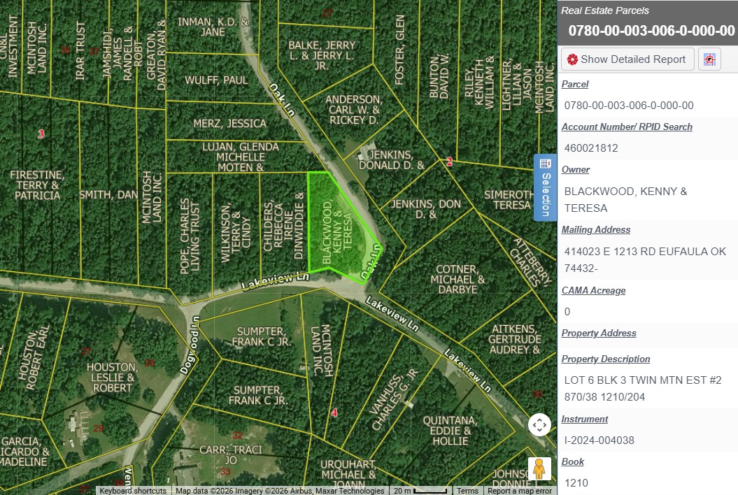 6 Oak Lane Eufaula OK 74432
