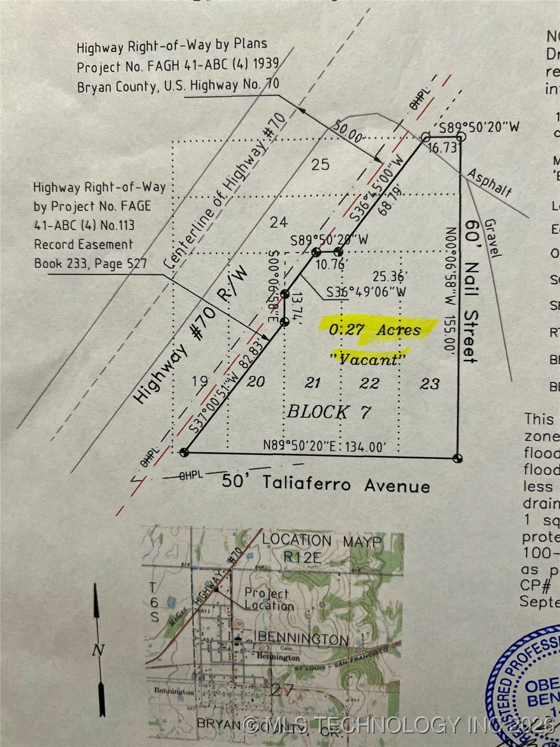State Highway 70 Bennington OK 74723