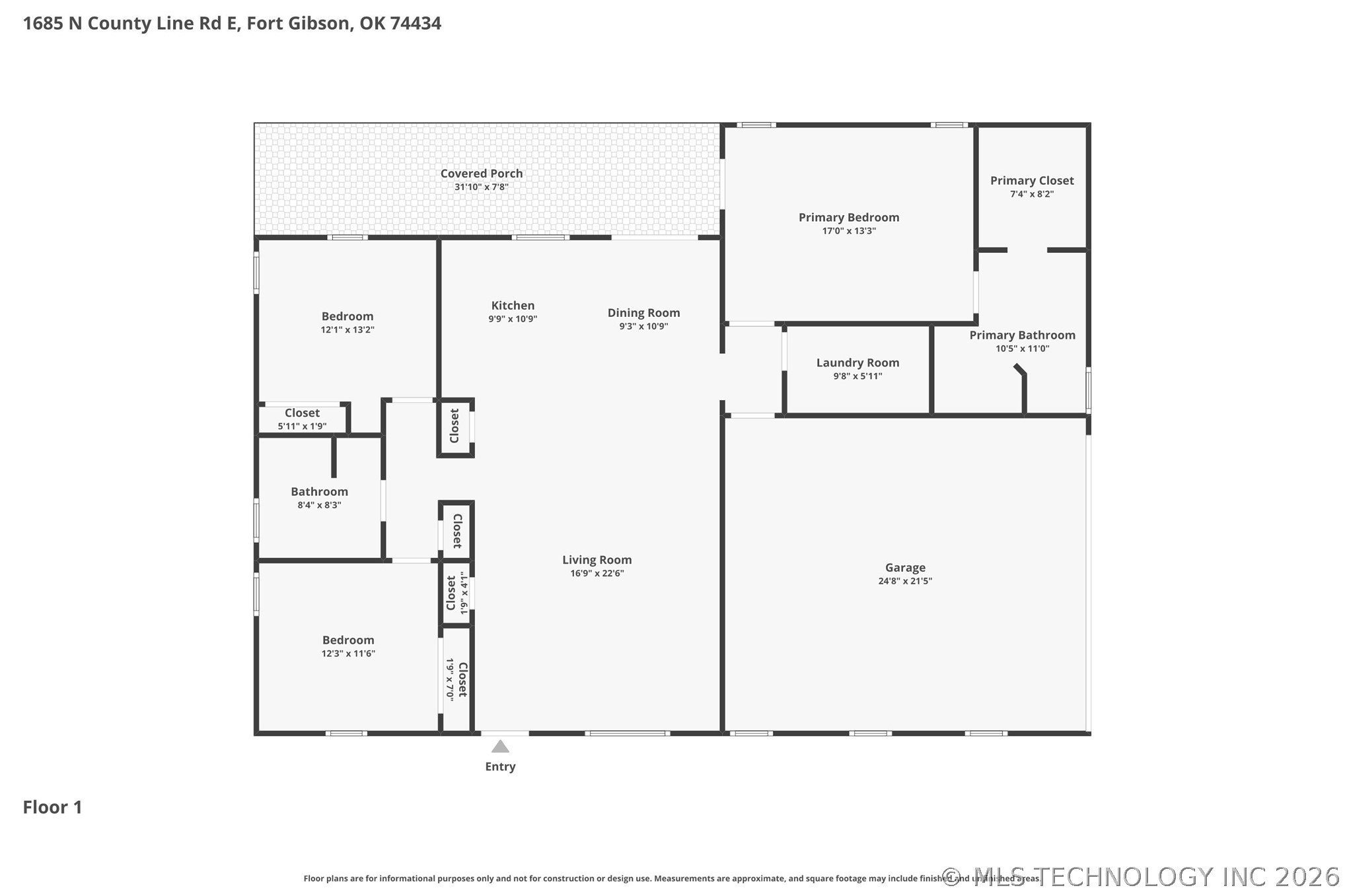 1685 N County Line Road E Fort Gibson OK 74434