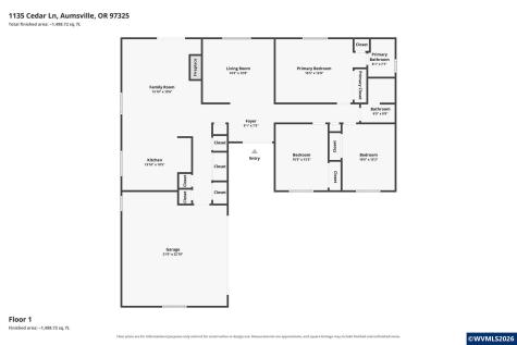 1135 Cedar Lane Aumsville OR 97325-9580
