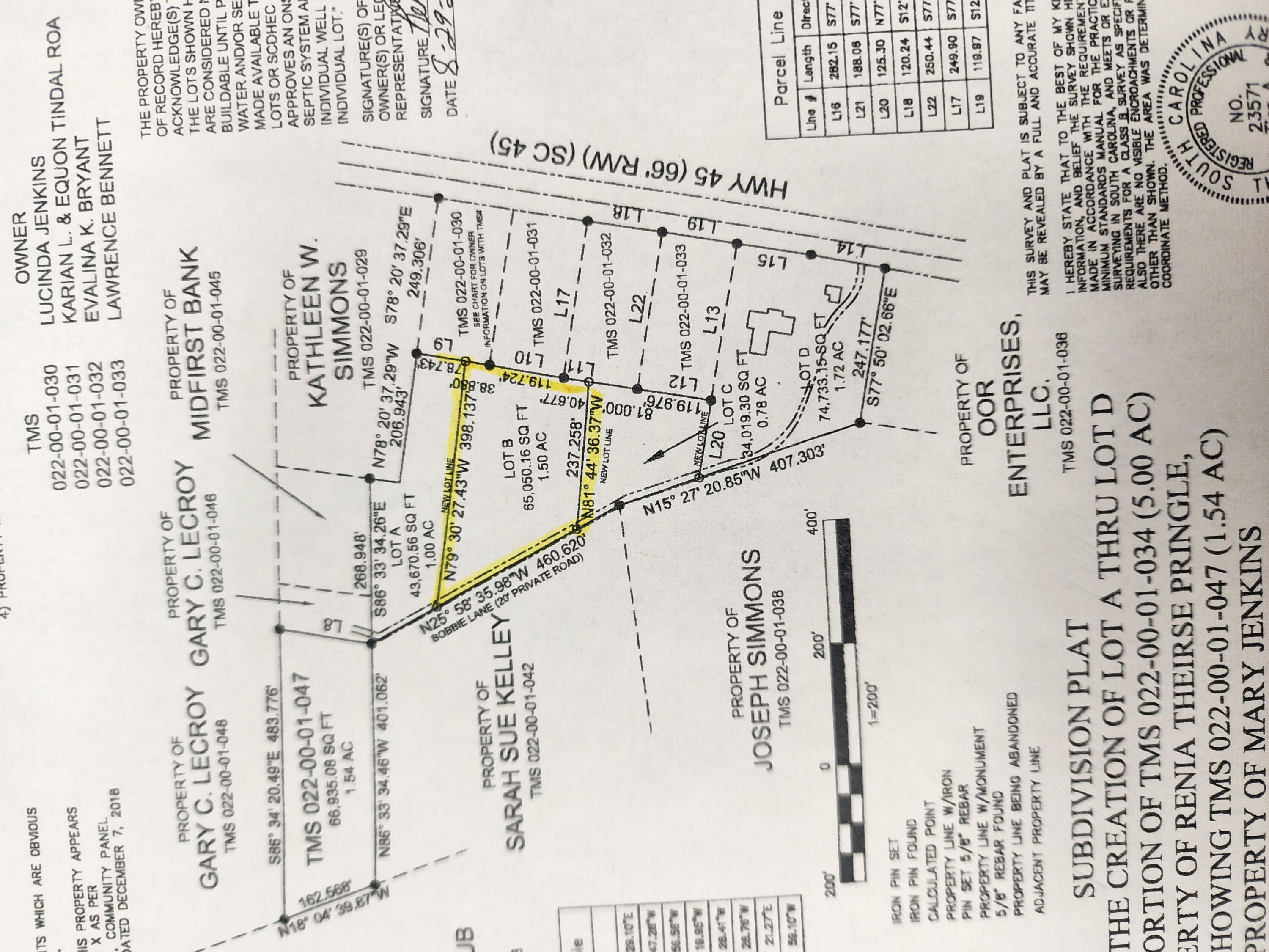 Lot B Bobbie Lane Pineville SC 29468
