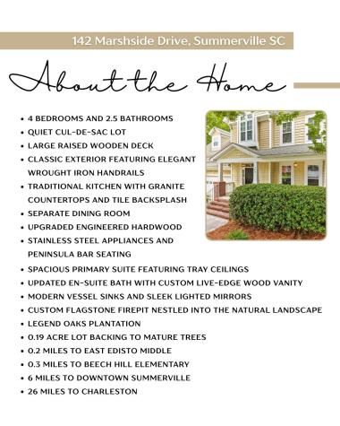 142 Marshside Drive Summerville SC 29485