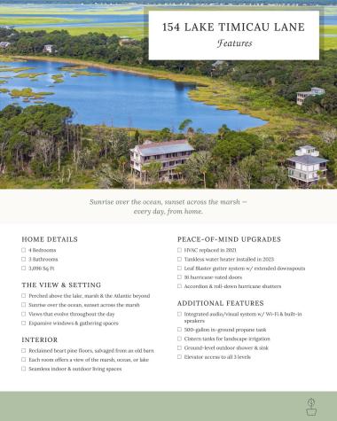 154 Lake Timicau Lane Dewees Island SC 29451