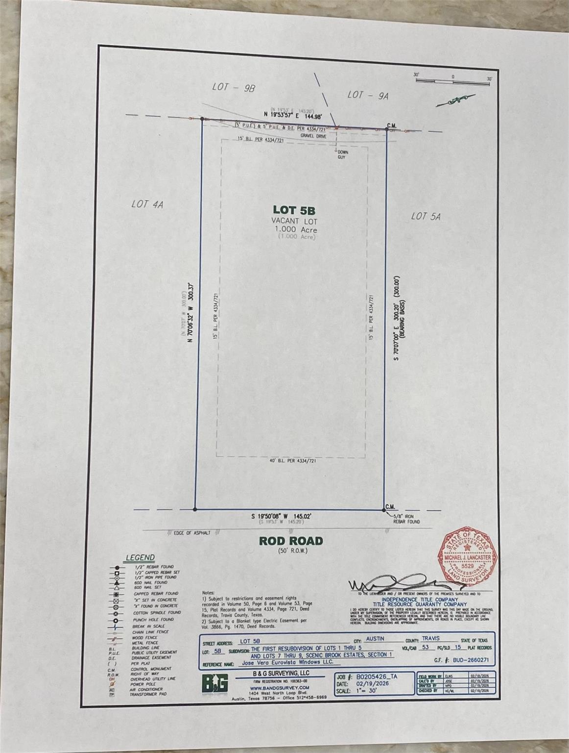 Tbd Lot 5b Rod Road Austin TX 78736