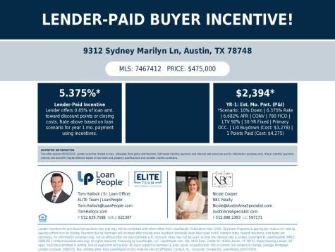 9312 Sydney Marilyn Lane Austin TX 78748