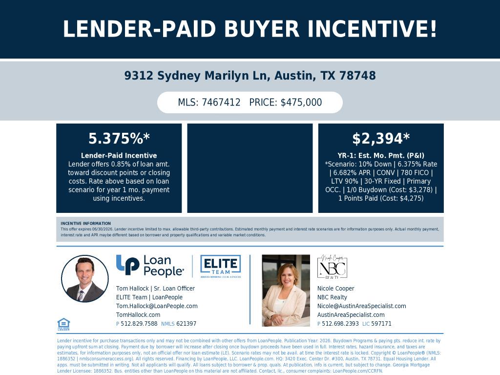 9312 Sydney Marilyn Lane Austin TX 78748